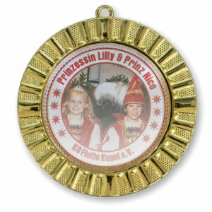 Karnevalsorden rund 70 mm – Karnevalsorden 644KA, Ausführung in Gold