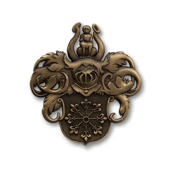 Karnevalsorden in Sonderform: Wappenform in Antikbronze