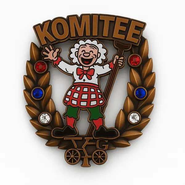 Karnevalsorden in Sonderform: Kranzform mit Figur